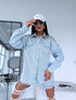 Denim shirt "LUX DIAMOND" D27 - LIGHT BLUE